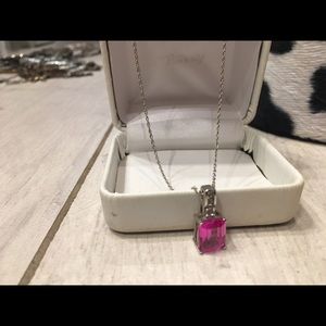 Pink diamond necklace